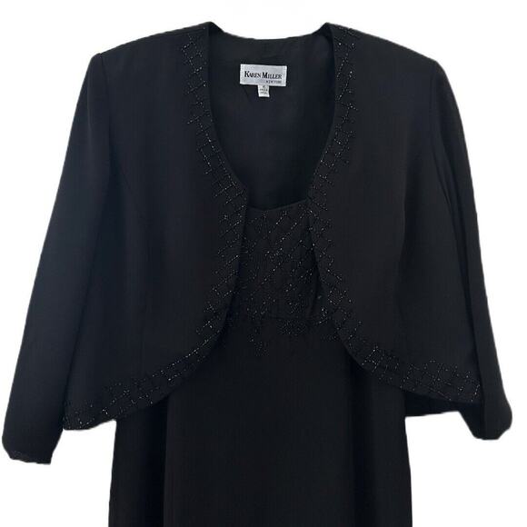 Karen Miller Women's Formal Evening Black Maxi Dress & Jacket 2 Pc Set Size 16 - Picture 5 of 10
